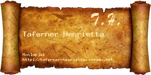 Taferner Henrietta névjegykártya